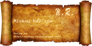 Miskey Rózsa névjegykártya