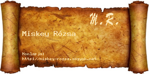 Miskey Rózsa névjegykártya